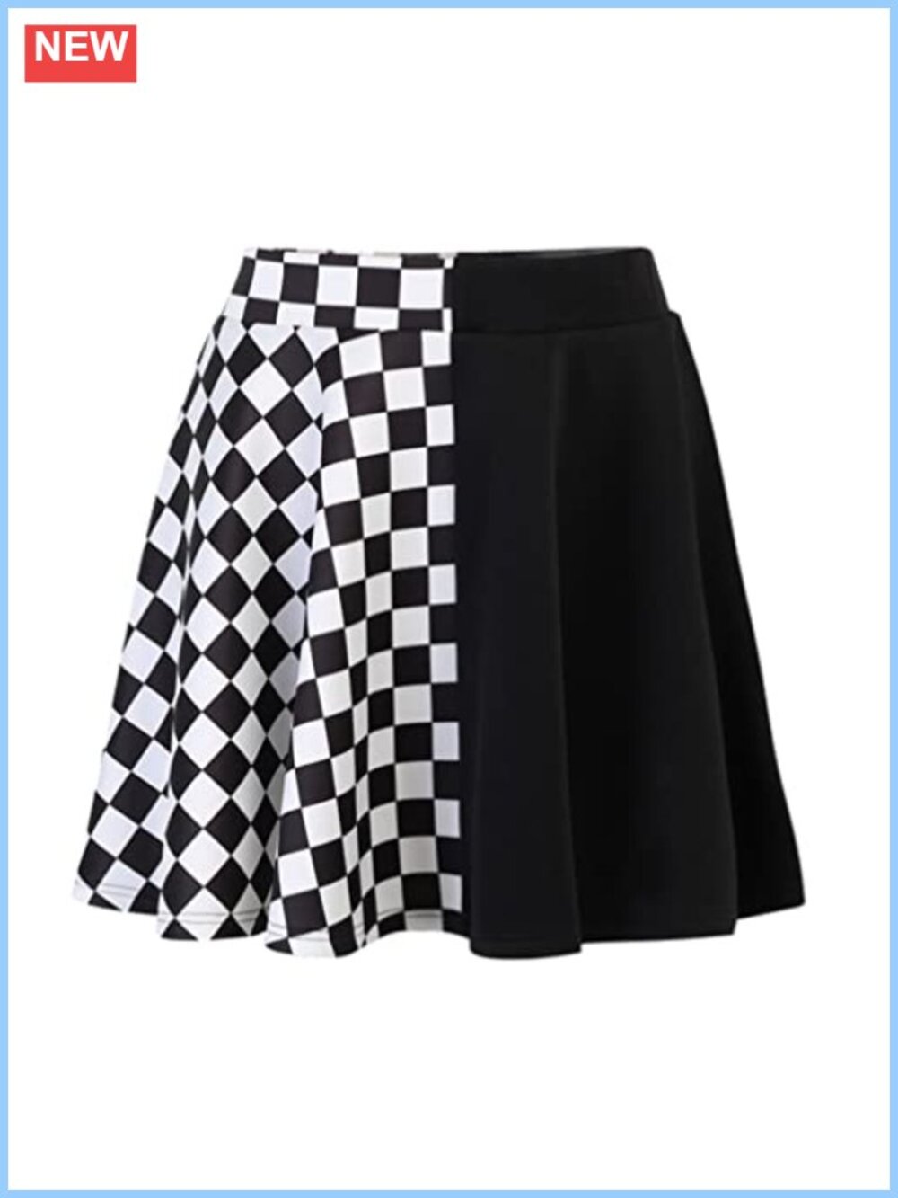 Goth A-Line Pleated Mini Skirt High Waisted Punk Y2K